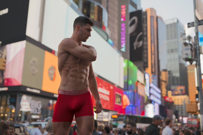 Times Square, New York City, and Calvin Klein